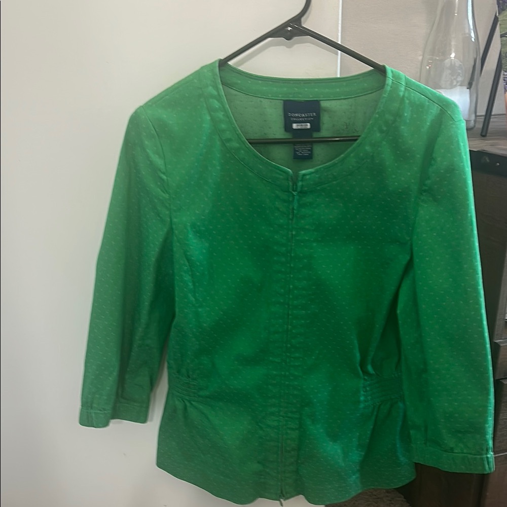 Doncaster Green Blouse with little polkadots